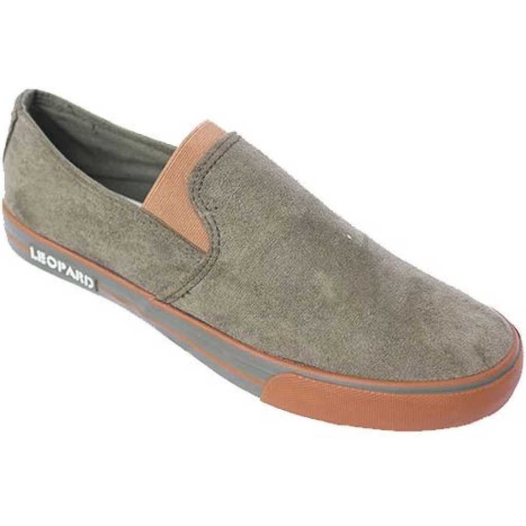 Leopard Men's Leopard Plimsoll - Grey, Brown