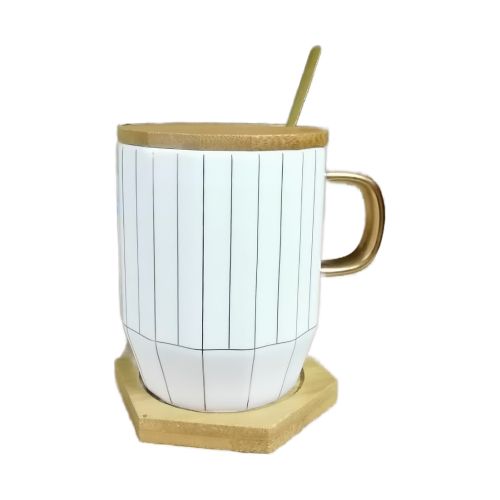 Portable Breakfast Coffee Mug, Tea Cup Gift Set With Gold Spoon- Multi-colours Portable Breakfast Coffee Mug, Tea Cup Gift Set With Gold Spoon- Multi-colours