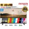 Aiwa 50-Inch UHD 4K Web OS Smart TV WS-508S, Frameless, Youtube, Netflix, Prime Video, USB, Bluetooth, HDMI, Inbuilt Free To Air Decoder - Black