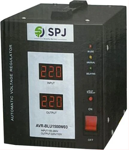 1 - 2023-09-27T201037.524 SPJ AVR-BLU1500W03 Automatic Voltage Regulator 1500W - Black