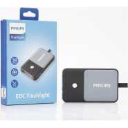 Philips Torch Light, Small Torch Light Pocket Size, Banknote Detecting Light with 1200mAh Flat Flashlight Rechargeable, 350 Lumens, 3 Lighting Mode for Everyday Carry and Emergencies