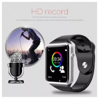 A1 Bluetooth Sport Pedometer With SIM Camera Smart Watch For Android IOS-Black