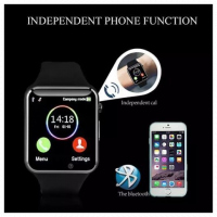 A1 Bluetooth Sport Pedometer With SIM Camera Smart Watch For Android IOS-Black