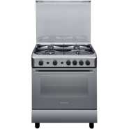 Ariston Gas Cooker A6GG1FX - SS,60 x 60 4 Gas Oven, Grill , Auto IGN & Auto Safety, Rotisserie - Silver - Poland