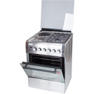 Blueflame D6031E (3 Gas Burners + 1 Electric Hot Plate) 60*60 – Silver Combo Cookers
