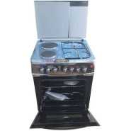 Besto Two Gas + Two Electric Upright Oven, 60x60cm - Silver/Black