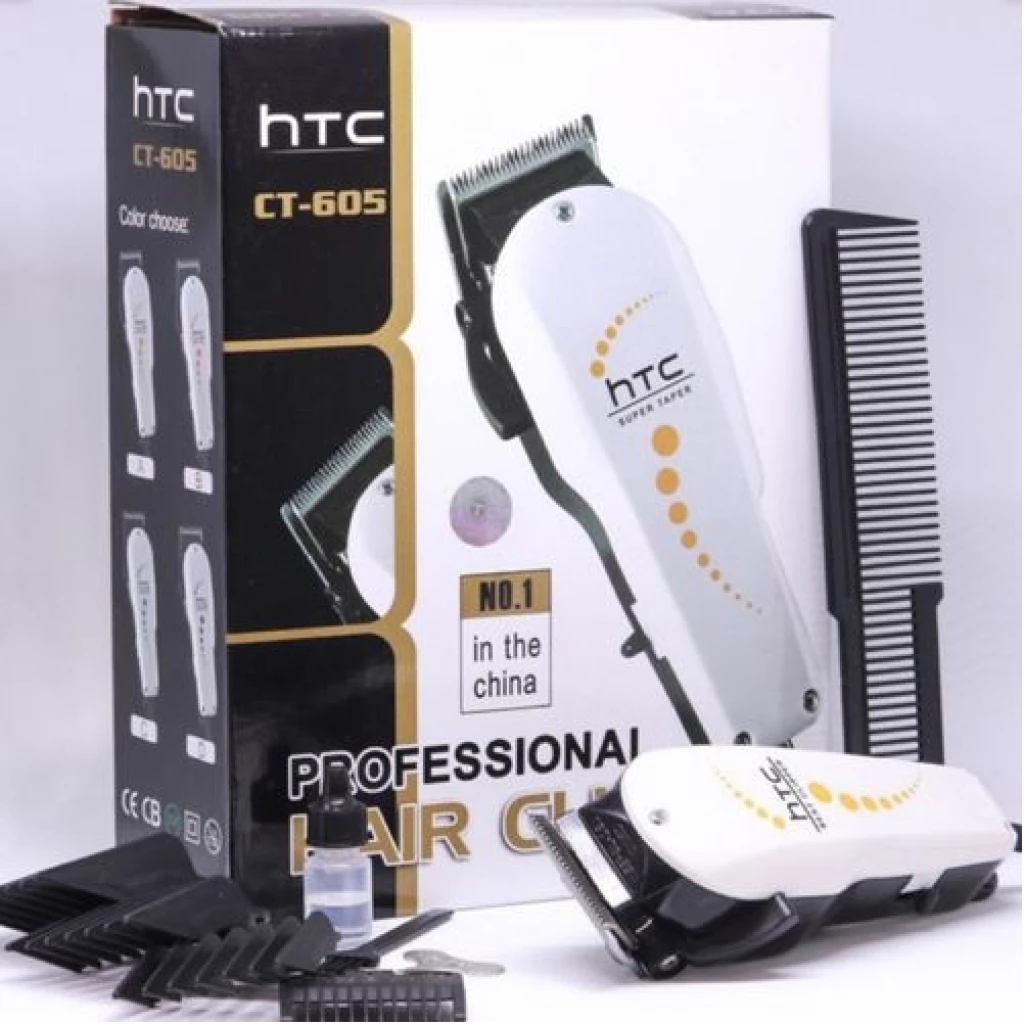 HTC Professional Hair Clipper Shaving Machine - White - TilyExpress Uganda