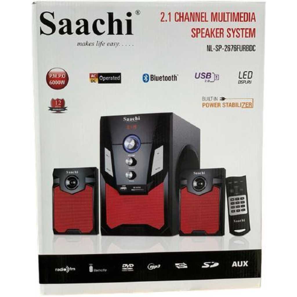 Saachi 2.1 Hifi, 2676 Bluetooth Speaker - Black