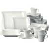 30 Piece Rectangle Dinner Set - White