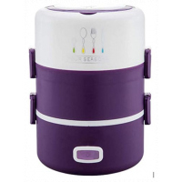 3 Layer 2Litre Portable Electric Lunch Box -Purple Lunch Boxes