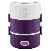 3 Layer 2Litre Portable Electric Lunch Box -Purple