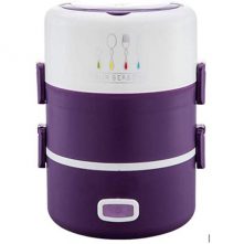 3 Layer 2Litre Portable Electric Lunch Box -Purple