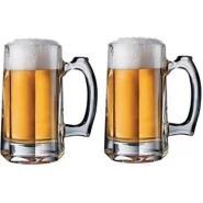 2 Pieces Of Heavy Glass Beer Glasses-Colorless