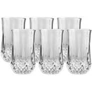 6 Pieces Of Diamond Design Juice Glasses - Colorless.