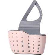 Kitchen Sink Hanging Soap Dish,Sponge Drainer Storage Basket Holder,Pink