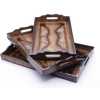 Set Of 3 Wooden Serving Trays - Big