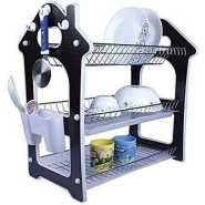 3 Tier Dish Draining Rack - Black