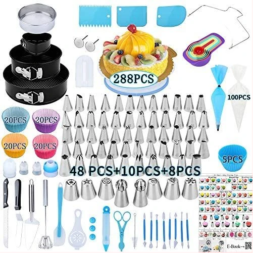 288 Pieces Of Cake Baking Decorating Kit Set Blue TilyExpress Uganda
