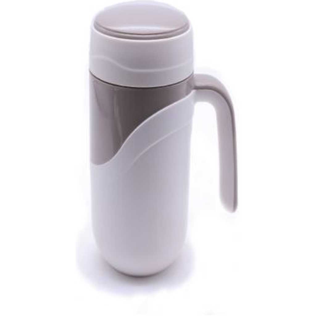 Classic Insulated Travel Mug with handle, Grey - 380ml