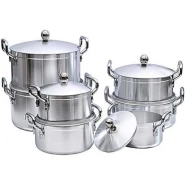 Tornado 7 Piece Heavy Stainless Steel Saucepans/Cookware - Silver