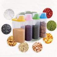 4 Piece 2.5 L,Food Plastic Storage Grains Cereal Containers, Multi-Colours