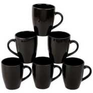 Luminarc 6 Pieces Of Tea/Coffee Mug/Cups - Black