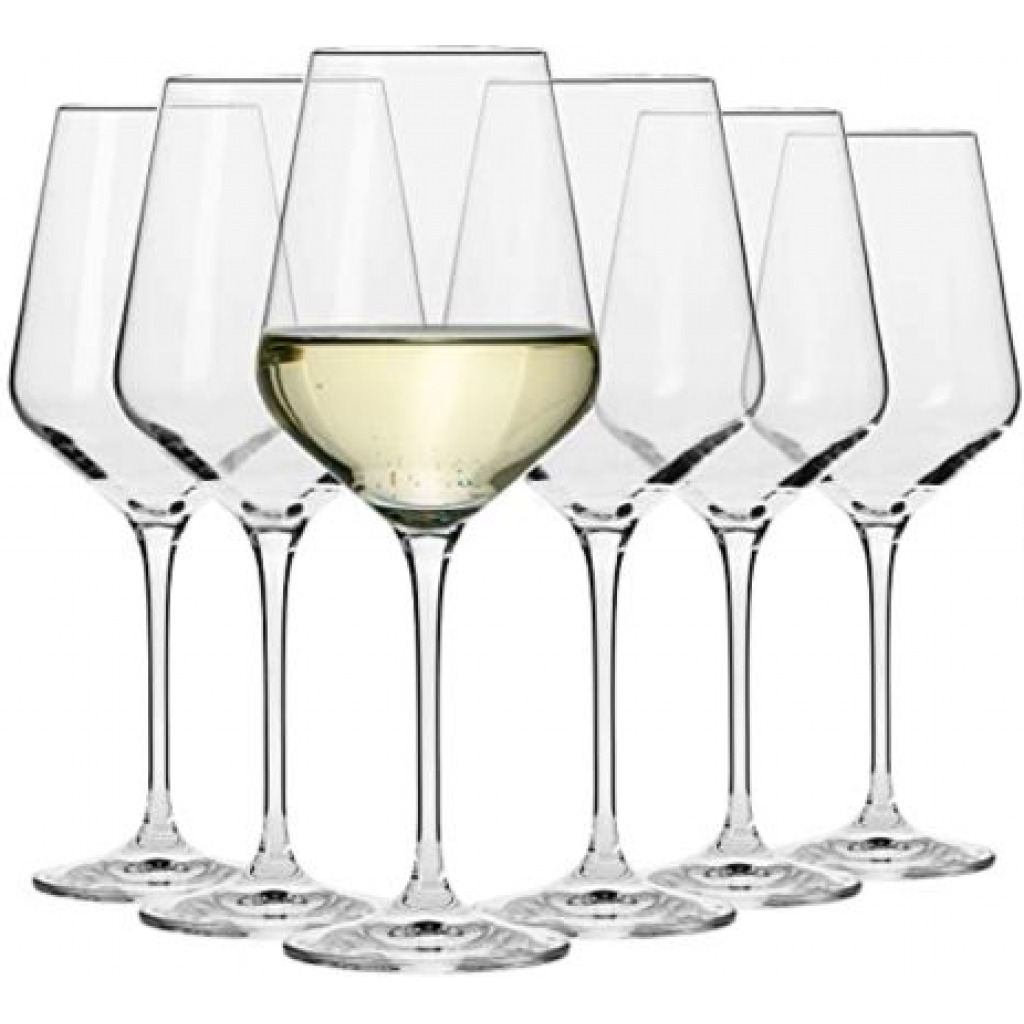 Diamond Stem Wine Glasses- 6 Pieces,Colorless Bar Cocktail & Wine Glasses