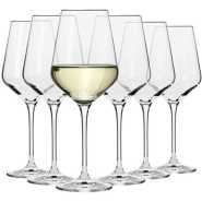 Diamond Stem Wine Glasses- 6 Pieces,Colorless