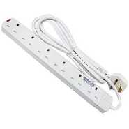 Power King 6 Ways Extension Cable- 3 Meter - White