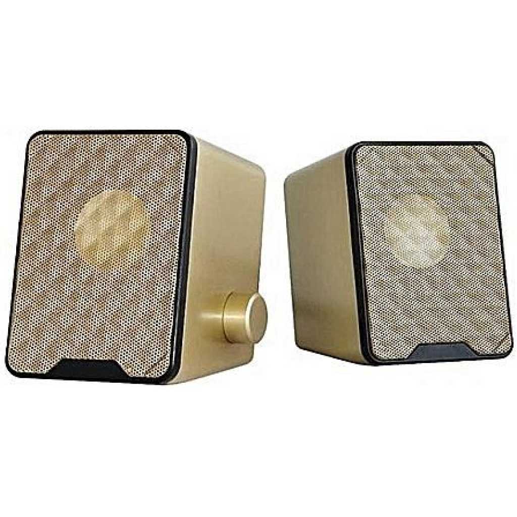 Computer Speakers - USB External Speakers - Gold