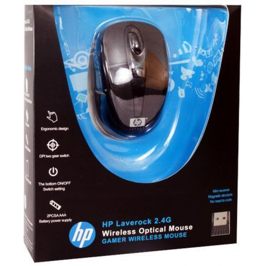 Hp Laverock 2.4G Wireless Optical Mouse - Black