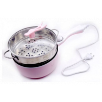 Electric Steaming, Boiling, Frying Pan Saucepans,1.6 Litres-Pink