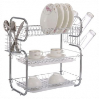 3 Tier Stainless Steel Dish Draining/Drying Rack - Silver