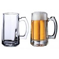 2 Pieces Of Heavy Glass Beer Glasses-Colorless