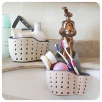 Kitchen Sink Hanging Soap Dish,Sponge Drainer Storage Basket Holder,Pink