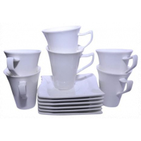 6 Pieces Of Cups And 6 Saucers -White