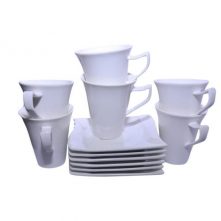 6 Pieces Of Cups And 6 Saucers -White