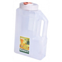 Plastic Water Fridge Bottle with 4 Glass, 1.5L - Orange, White