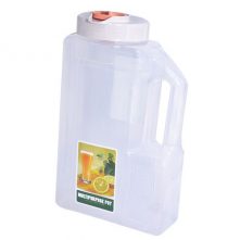 Plastic Water Fridge Bottle with 4 Glass, 1.5L - Orange, White