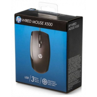 Hp X500 Precision Optical Wired USB Mouse - Black