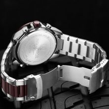 Naviforce Waterproof Stainless Steel Dual Watch - Silver Brown