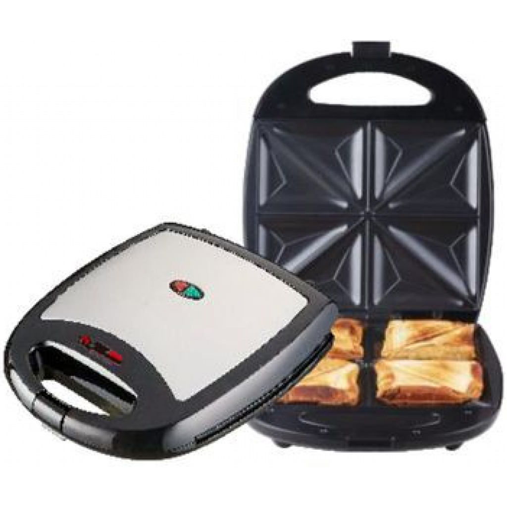 Electro Master EM-SW-1131 4 Slice Sandwich Maker - Black & Silver
