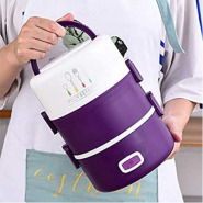 3 Layer 2Litre Portable Electric Lunch Box -Purple