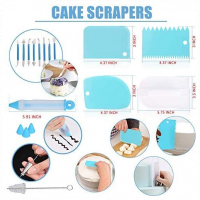 288 Pieces Of Cake Baking, Decorating Kit Set, Blue