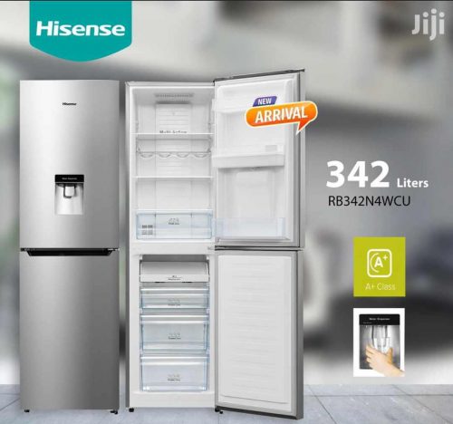 Hisense 341L Fridge RB341D4WGU;  Double Door Defrost Refrigerator With Water Dispenser - Silver