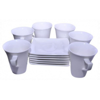 6 Pieces Of Cups And 6 Saucers -White