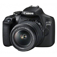 Canon EOS 2000D DSLR Camera and EF-S 18-55 mm f/3.5-5.6 IS III Lens, Black