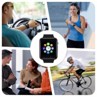 A1 Bluetooth Sport Pedometer With SIM Camera Smart Watch For Android IOS-Black