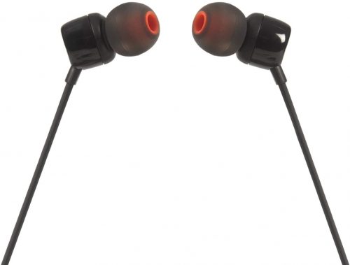 JBL T110 Headsets, Wired In-Ear Headphones With JBL Pure Bass Sound, Earphones By Herman - Black