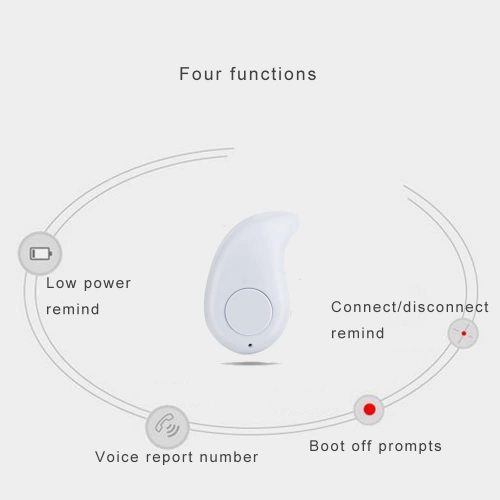 S530 Bluetooth Earbud, Smallest Mini Invisible V4.1 Wireless Bluetooth Headset Headphone Earphone with Mic Hands-Free Calls for Smartphones (White)